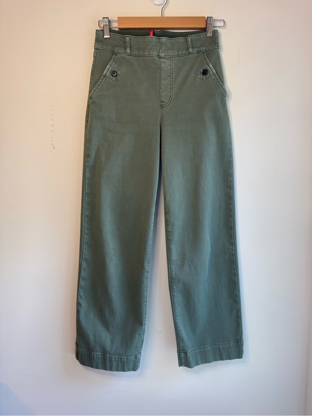 SPANX Olive Green Straight-Leg Chinos